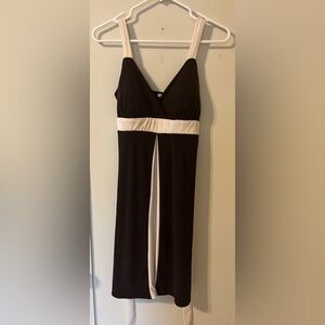 Studio Y Chocolate brown  and Cream Ruffled Accent vintage dress. Small
